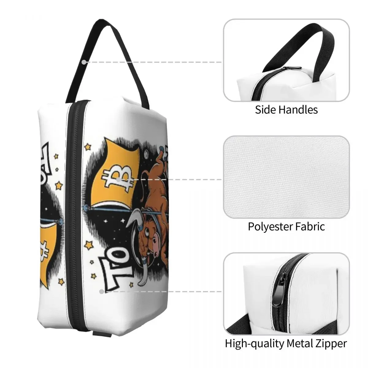 Мужская деловая Портативная сумка для хранения из полиэстера Биткойн в Луну