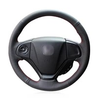 diy custom black artificial leather steering wheel cover for honda cr v crv 2012 2016
