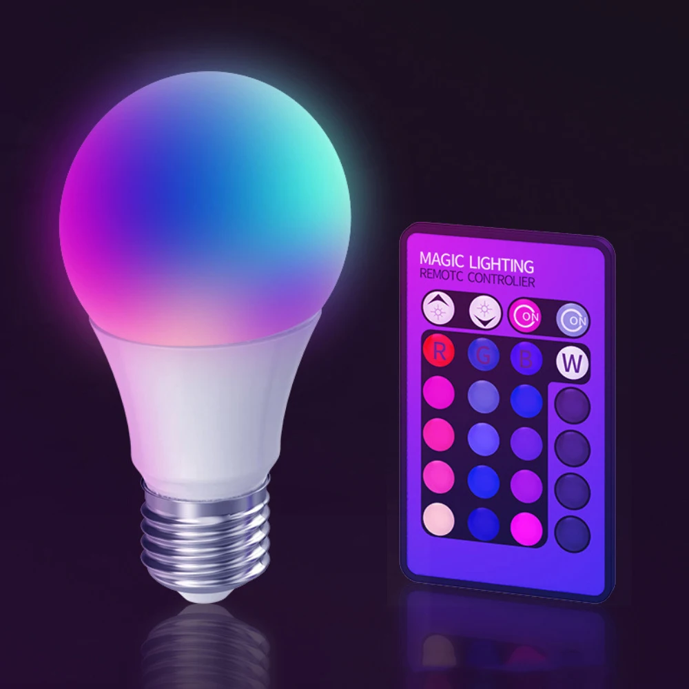 

Plastic Coated Aluminum Bulb Colorful Rgb Color Bulb Photo Atmosphere Light Colorful Remote Control Atmosphere Fill Light