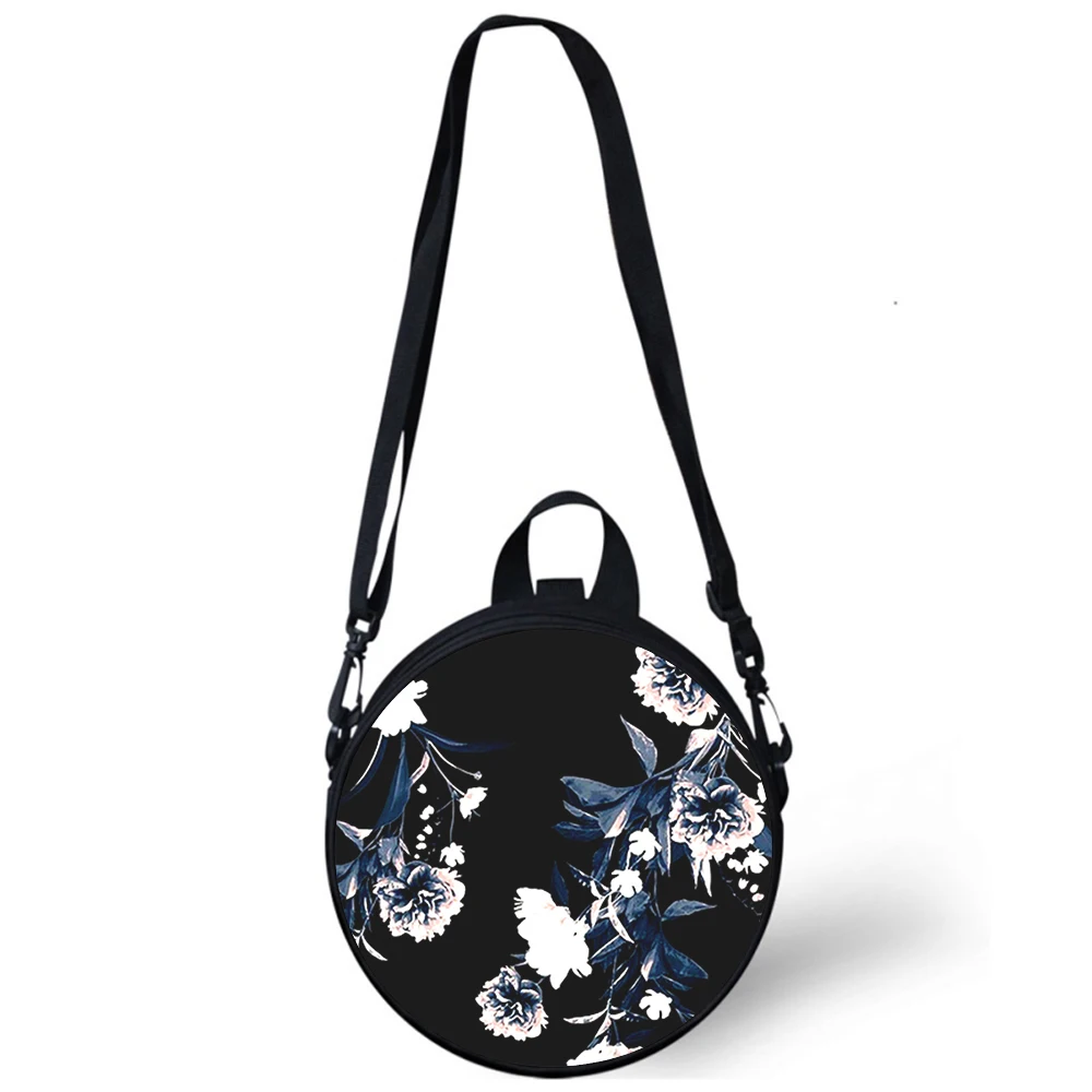 Flowers Floral Rose Plant Peony Child kindergarten Bag 3D Print Crossbody Bags For School Women Mini Round Bagpacks Rugtas Bag