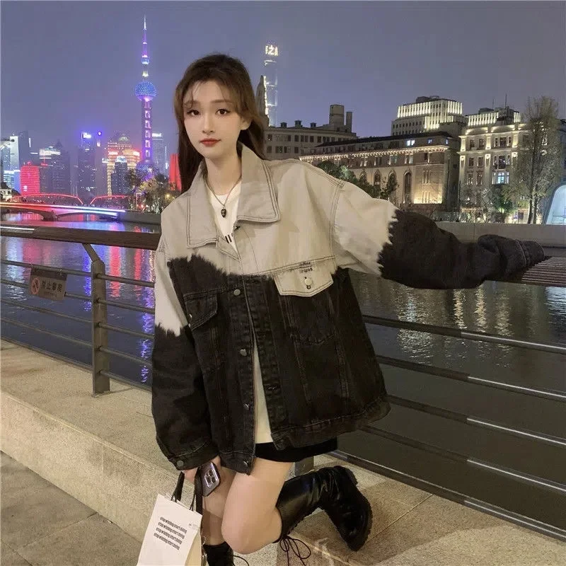 Свободная куртка с длинным рукавом в Корейском стиле ретро