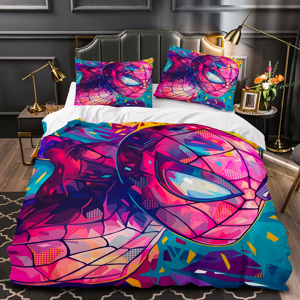 

2023 Set Single Twin Full Queen King Size Hip Hop Kawaii Bed Set Aldult Kid Bedroom Duvetcover 3D Print Rainbow Hero Bedding