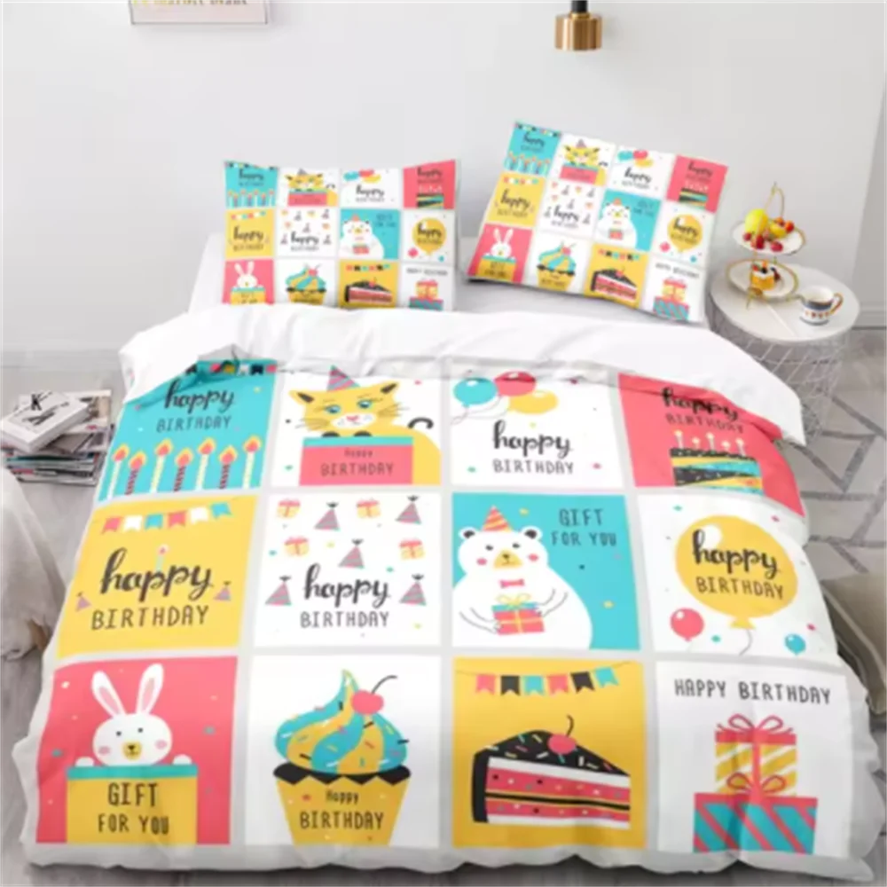 3D мультяшный семейный набор милый медвежонок одеяло Комплект постельного белья