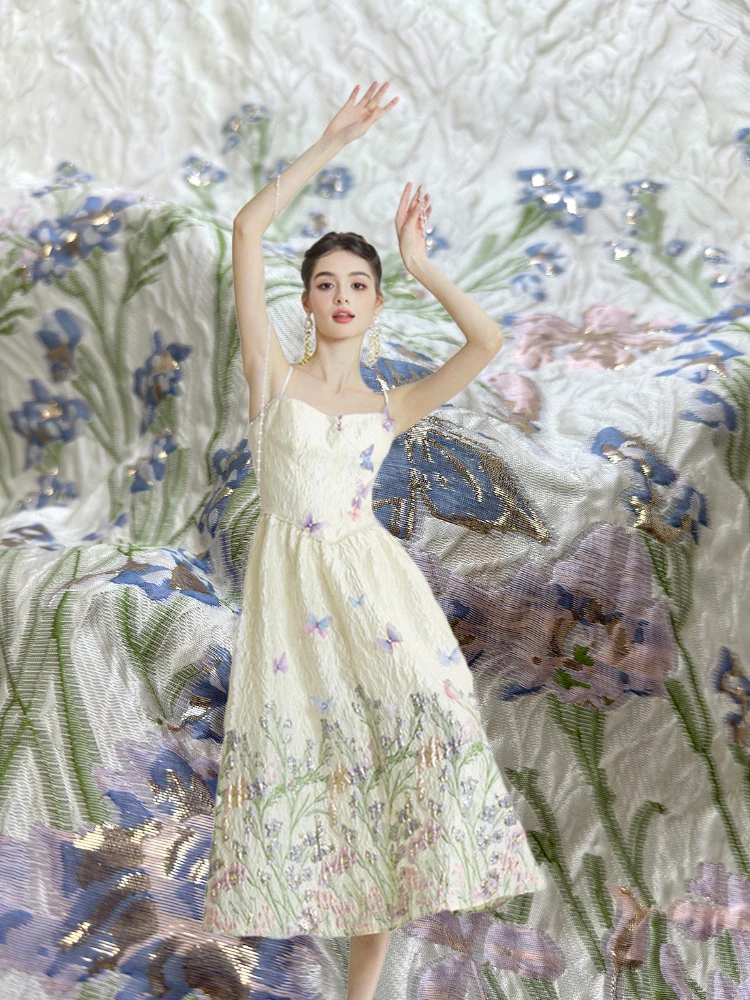 Жаккардовая ткань для одежды для свадебного платья Модная ветровка с ...