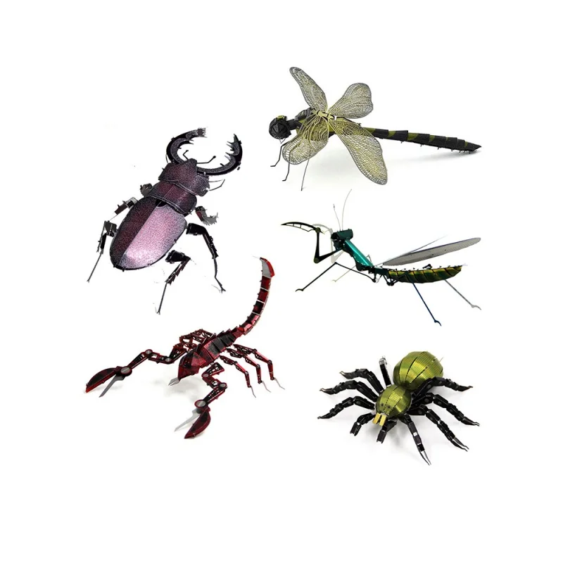 

DIY 3D Metal Puzzle Metal Insects Assemble Model Dragonfly Scorpion Tarantula Stag Beetle Jigsaw Puzzle Toys For Kids Adult Gift