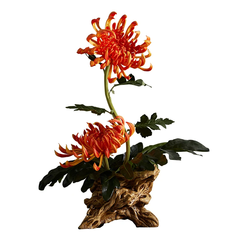 

Chinese Floral Living Room Decoration Flowers Chrysanthemum Ornaments High Imitation True and Fake Bonsai Art
