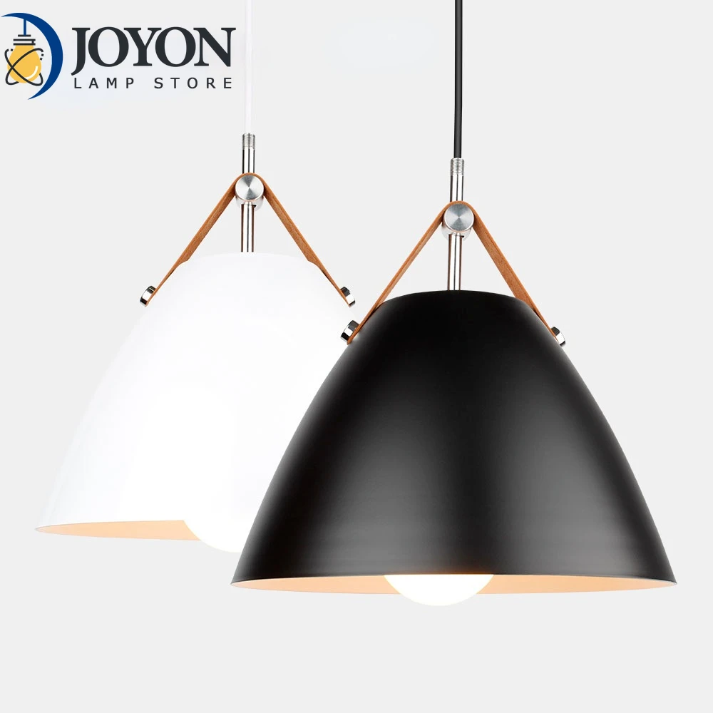 

Minimalist Led Colorful Pendant Lamp Metal Leather Suspension Cylinder Hanging Lights for Bedroom Dining Cafe Bar Wrought Iron