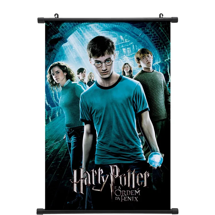 

Harries Potters Film Magic Surrounding Hermione RON Scroll Painting Decorated Canvas Painting Birthday Girt for Children