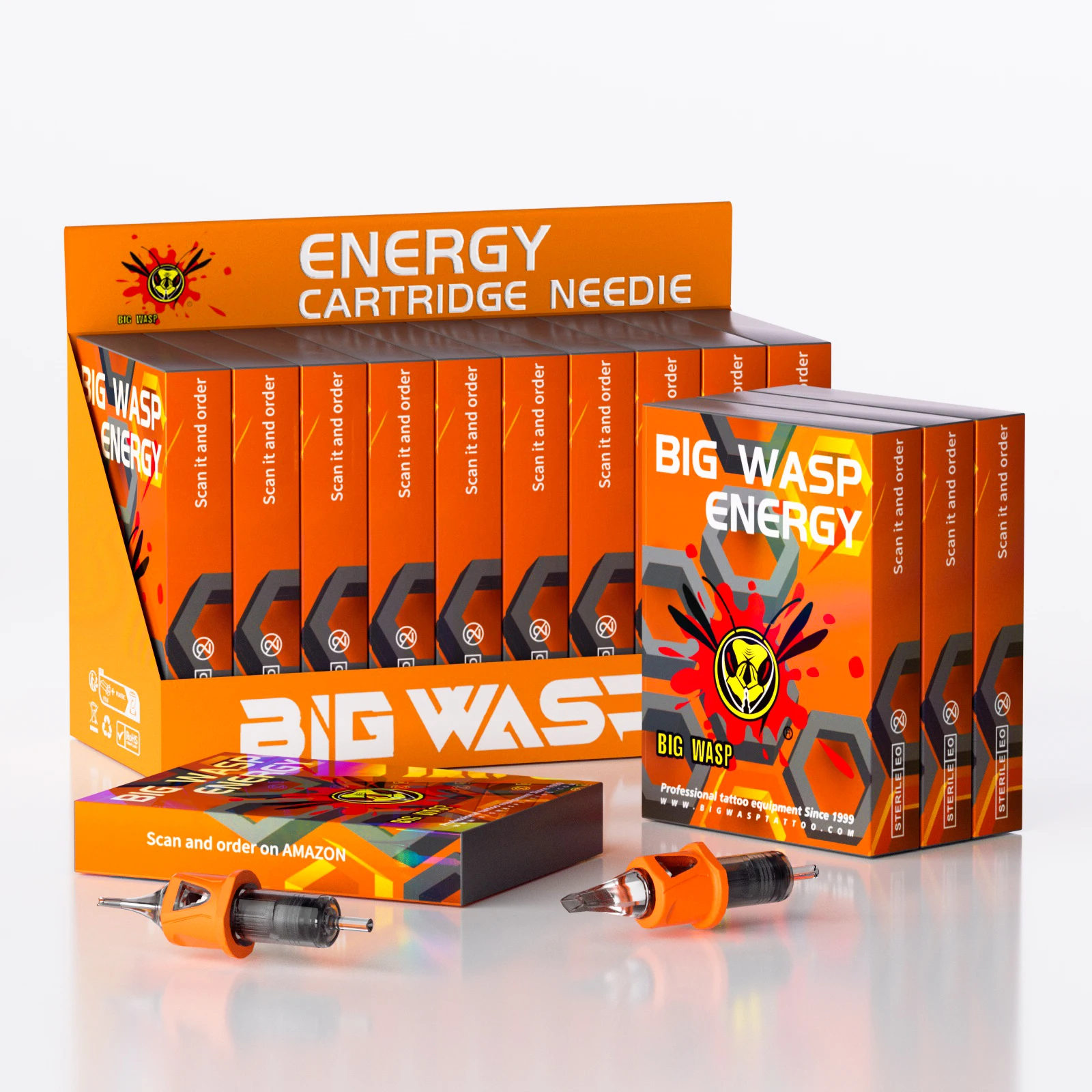 Фото Иглы для татуировок BIGWASP, 10 коробок (5 шт.), RL/RM/RS/M, одноразовые, силиконовые, стерилизованные, безопасные, для тату-машинок №1