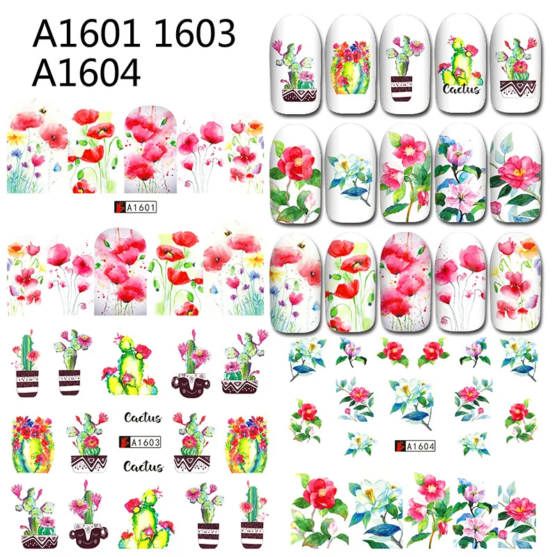 

Водные Переводные наклейки для ногтей в виде цветов тюльпанов, наклейки для ногтей на водной основе, наклейки для ногтей, наклейки для ногте...