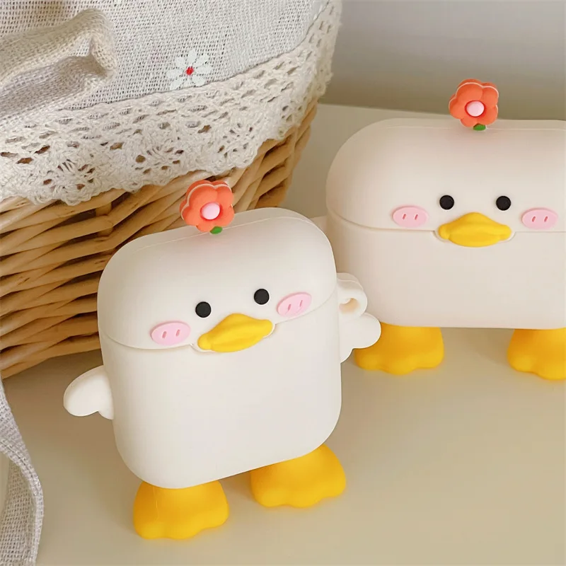 

Stereo Cartoon Cute Flower Duck Case for Apple AirPods 1 2 3 Pro Cases Cover IPhone Bluetooth Earbuds Earphone Air Pod Pods Case
