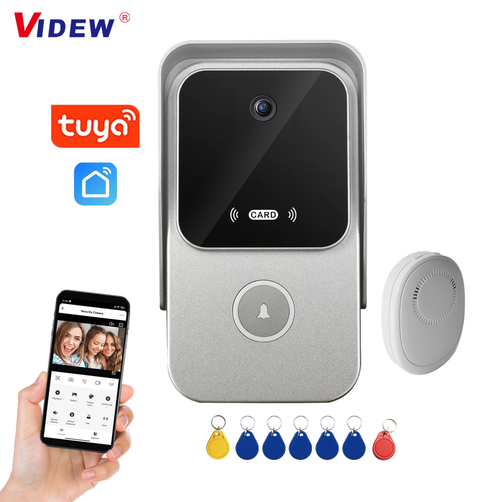 1080P Tuya Smart Video Doorbell Camera Video Intercom Door Phone For Home Security Digital Door Bell RFIC Access App Control