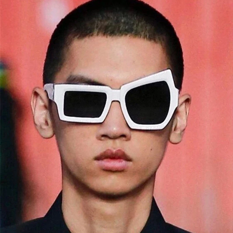 

Luxury Brand Design Sunglasses Man Women Oversized White Shades Lady Vintage Big Glasses Ladies Fashion Rectangle Wholesale