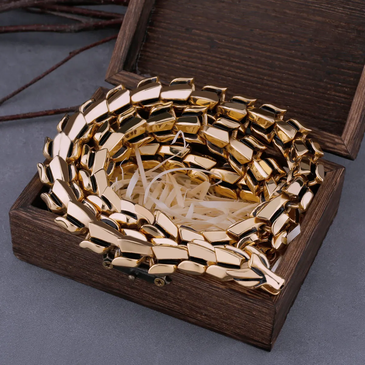 The Nordic Vikings Ouroboros Vintage Punk Necklace for Men Never Fade Stainless Steel Fashion Hippop Street Culture Wholesale