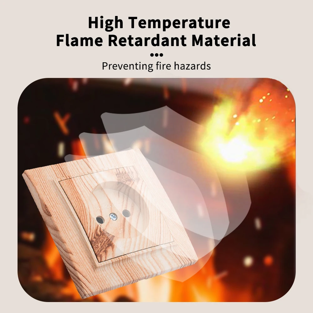 WESA деревянная настенная фоторозетка розетка питания европейского стандарта