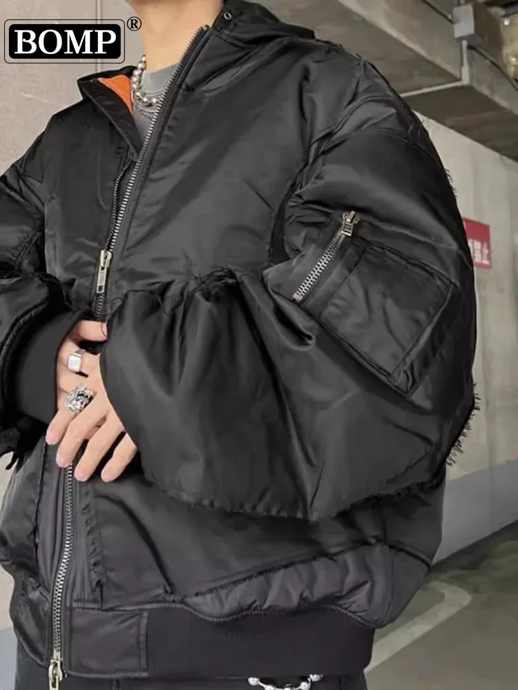 [BOMP] [bomp] Коллекция осень-зима нишевой дизайн Бомбер хлопковая куртка несколько