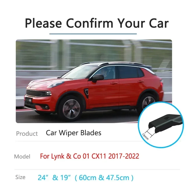 Стеклоочиститель передний и задний для Lynk Co 01 CX11 2017 2018 2019 2020 2021 2022 без каркаса