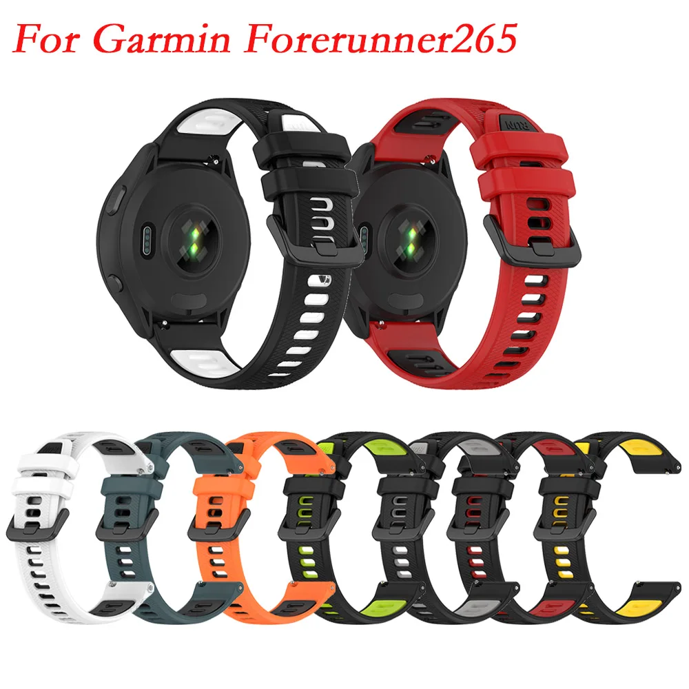   Garmin Forerunner 실리콘 시계 밴드, Garmin Forerunner 265 965 745 255 VENU 2 스트랩, 스포츠 팔찌 교체, 22mm 