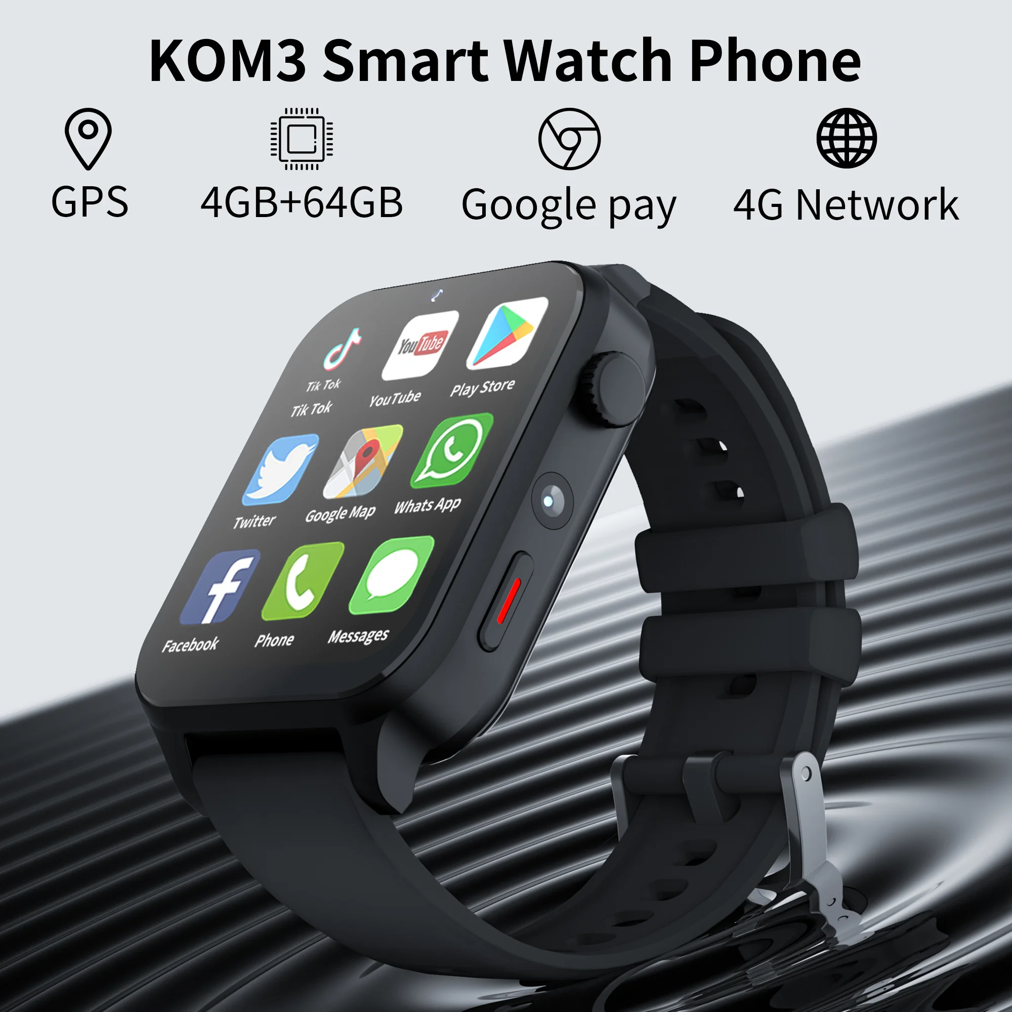 

4G Internet inteligentny telefon 4GB 64GB Android 9.0 GPS 1.99 "ekran aparat Google Play karta SIM zegarek Hot Sale New Arrivals