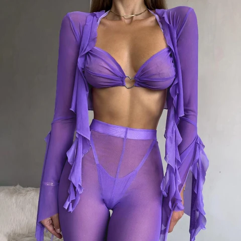 MUZISKAT летний сетчатый топ и юбка из полиэстера и спандекса