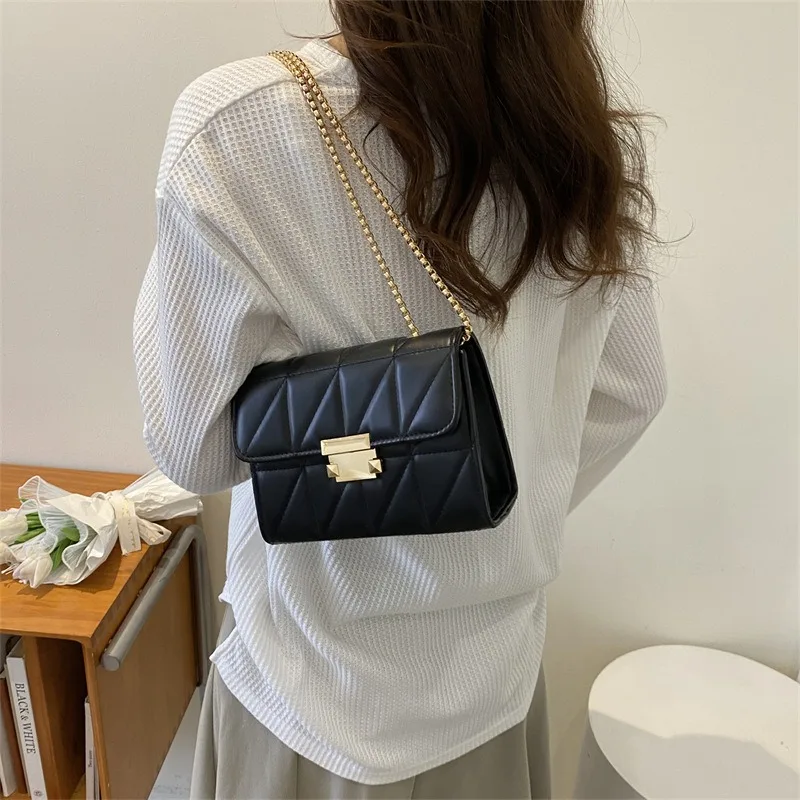 

Women Bag Purple Trendy Shoulder Bag Mini Flap Bag Chain Square Handbags Purses Crossbody Bag for Women Bolsa Шопер