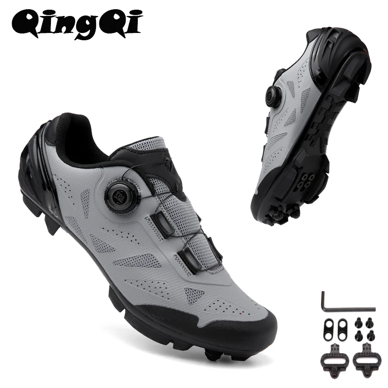 

QingQi-T01 Mens MTB Shoes Cycling Shoes Non-slip Sapatilha Ciclismo Road Bicycle ShoesTenis Masculino Size 36-49