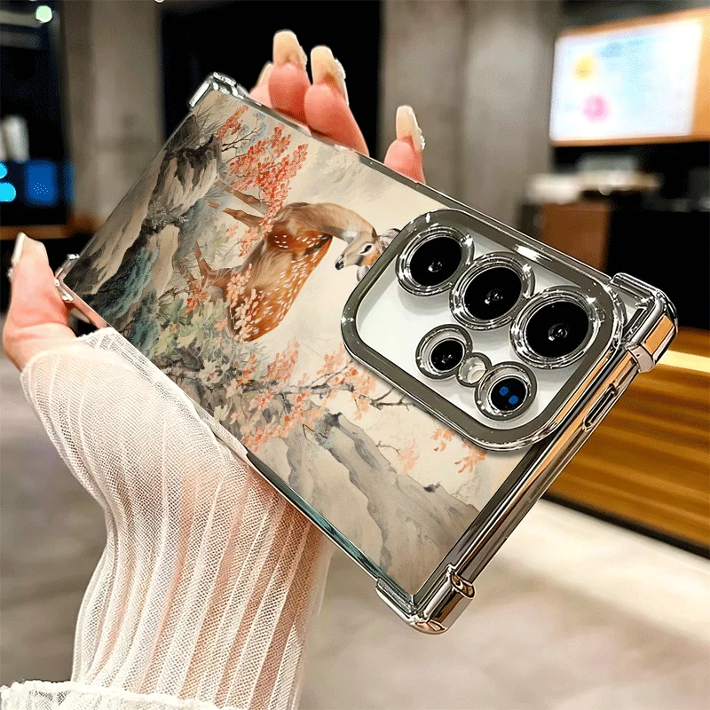 Фото Чехол для телефона с рисунком оленя/лося для Samsung Galaxy S25 S26 Edge S24 S23 Ultra S22 S21 Plus S20 FE, противоударный, с защитой от падений №5
