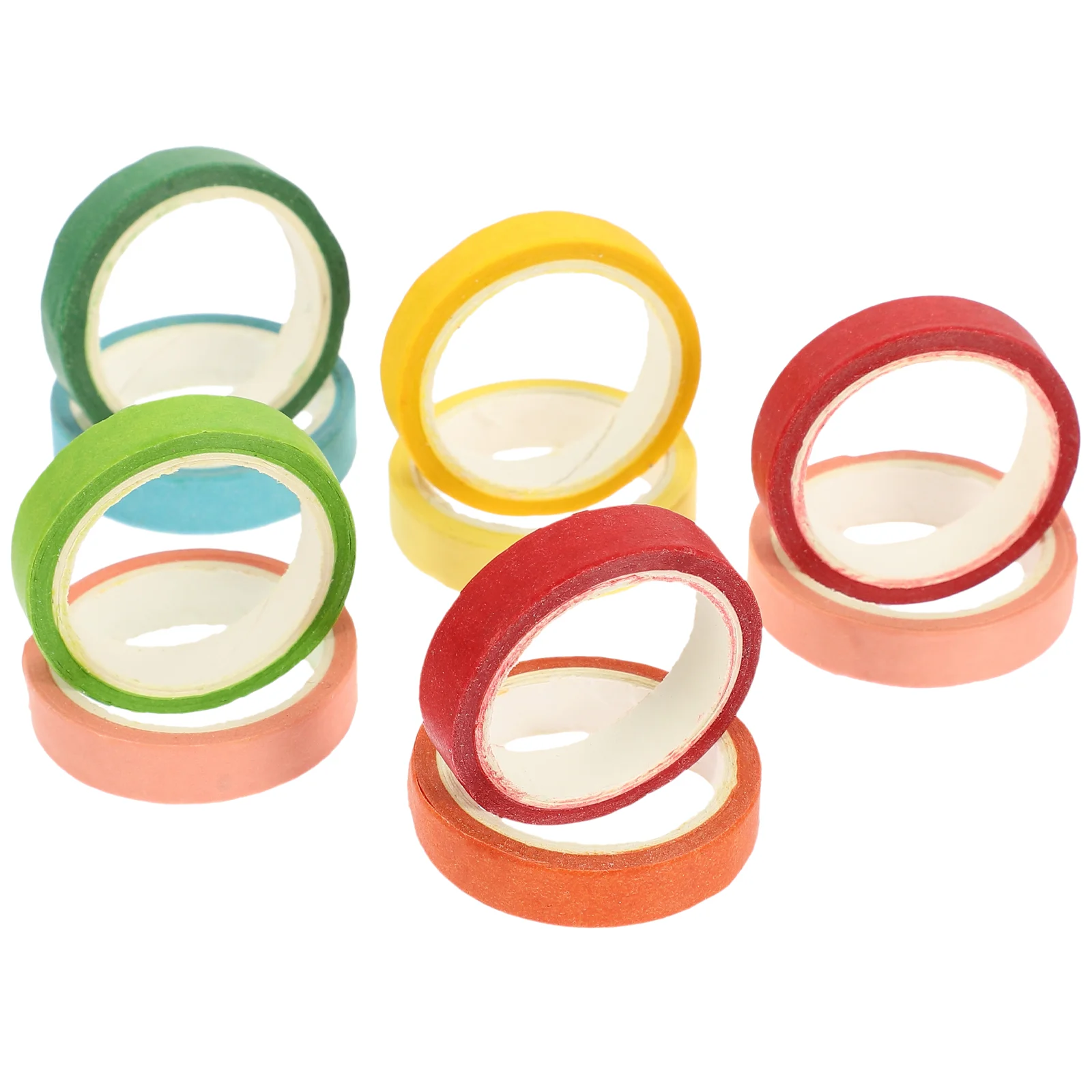 

10 Rolls Washi Tape Rainbow Candy Color Masking Tape Writable Decorative Tape Sticky Paper Adhesive Tape for DIY Crafts