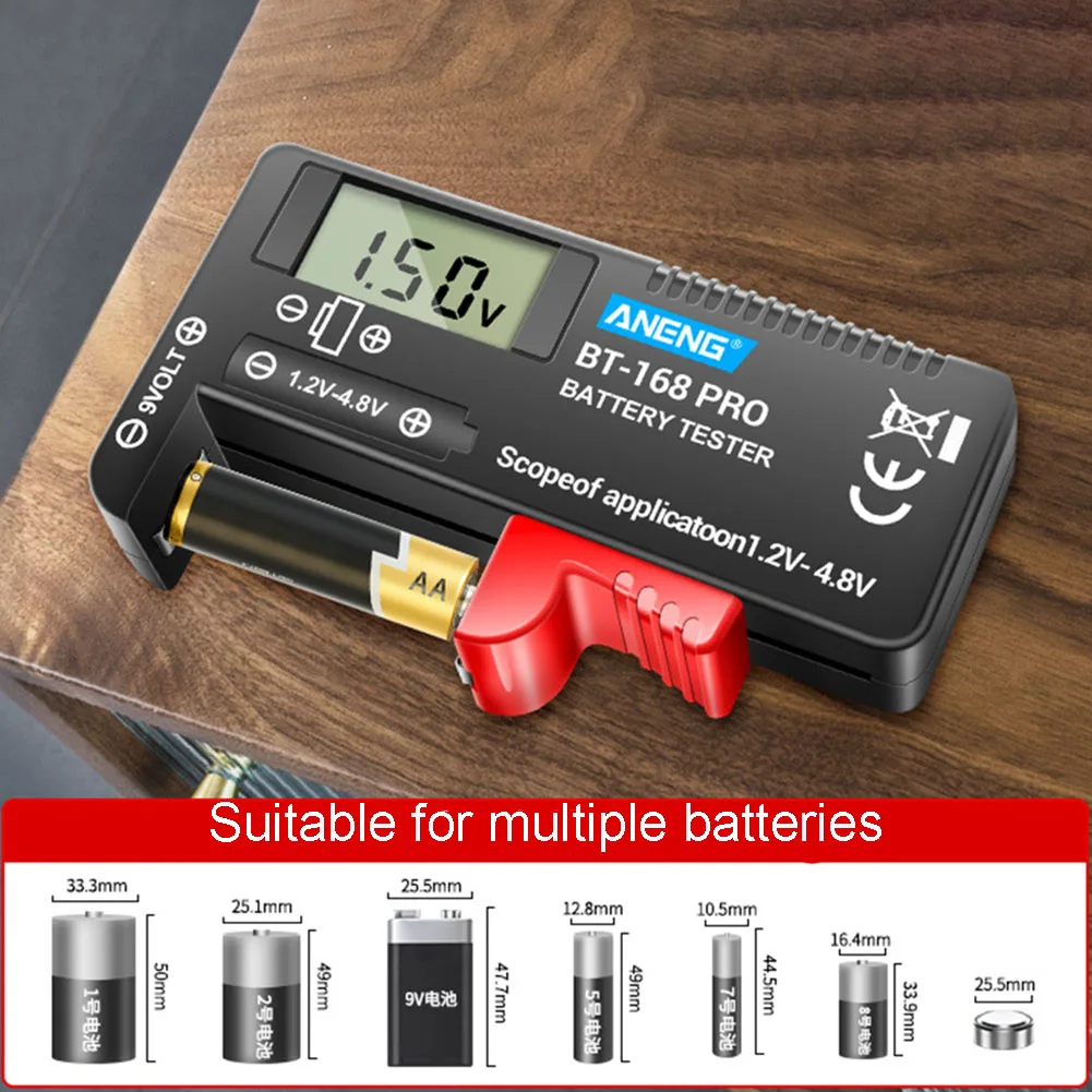 BT-168 PRO тестер батареи цифровой дисплей измеритель напряжения домашние