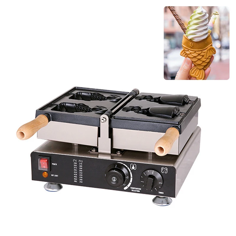 

Электрическая вафельная машина в форме рыбы с открытым ртом