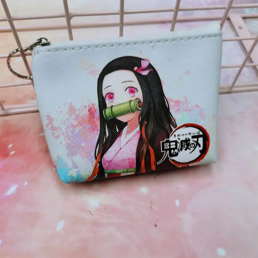 Anime Demon Slayer Kimetsu No Yaiba Coin Wallet Cosplay Kamado Nezuko Purse Canvas Penny Purse Coin Bag Coins Storage Bag