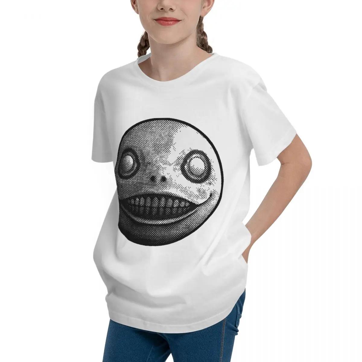 Футболка с коротким рукавом для подростков простая футболка надписью Emil Nier Automata