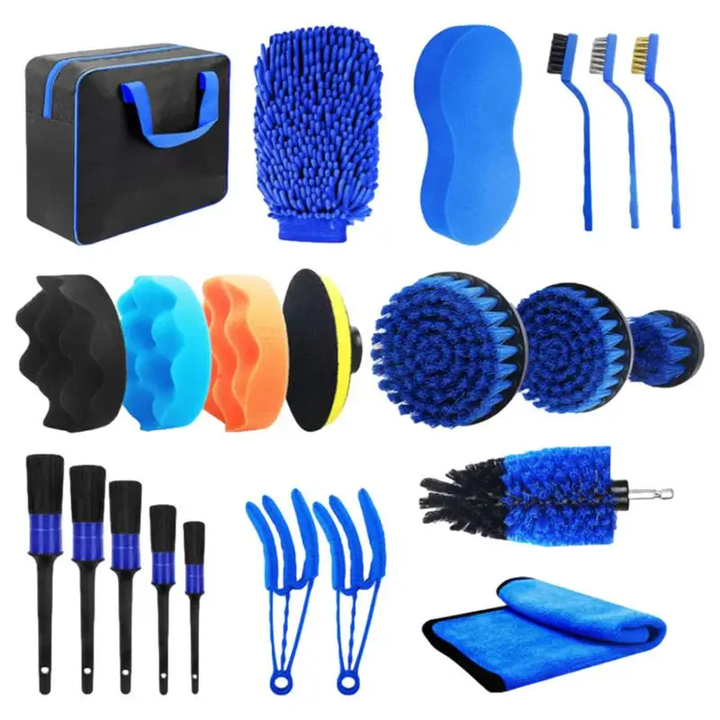 

Cleaning Tool Kit For Car 22 Pieces Professional Auto Car Cleaning Kit Auto Cleaning Supplies With Drill Brushes Detailing