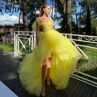 elfin hi lo prom dresses sweetheart organza sweetheart organza sleeveless celebrity dresses yellow evening gowns