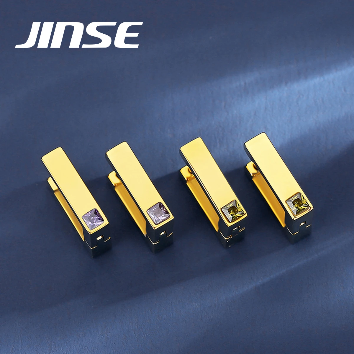 

JINSE Fashion Minimalist Square Hoop Earring For Women Girls Gold Color Ear Huggie Rectangle Hoops Dangle Fashion Vintage Stud