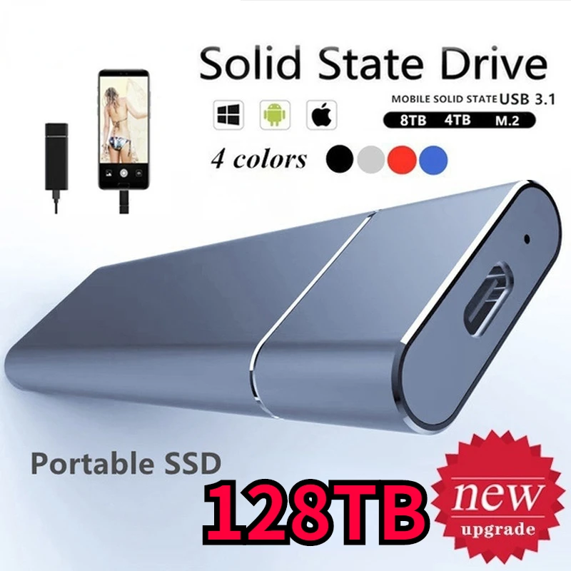 

Original High-speed 128TB 64TB 32TB 16TB 8TB SSD 2TB Portable External Solid State Hard Drive USB3.0 Interface Mobile Hard Drive