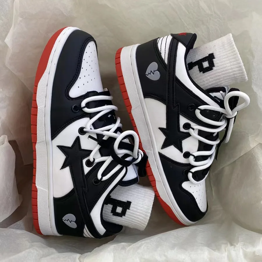 Women's Casual Sneakers Personalized Stars Running Sport Shoes Tennis Shoes Skateboard Shoe Trainers Skate Flat Walking Sneakers