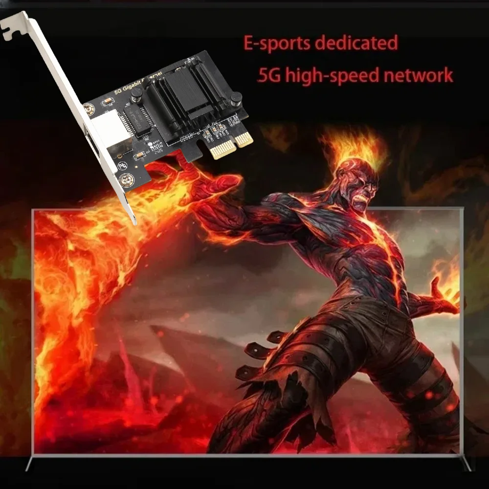 Сетевая карта 5G PCIe к RJ45 чип RTL8126 гигабитный Ethernet PCI Express сетевая 10/100/2500/5000 Мбит/с 1