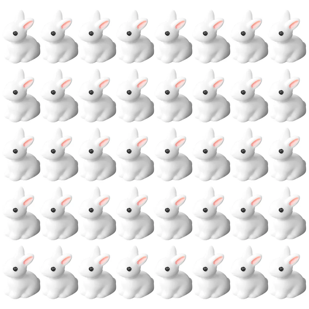

100pcs Mini Rabbit Ornaments Miniature Animals Figurines Garden Rabbit Models
