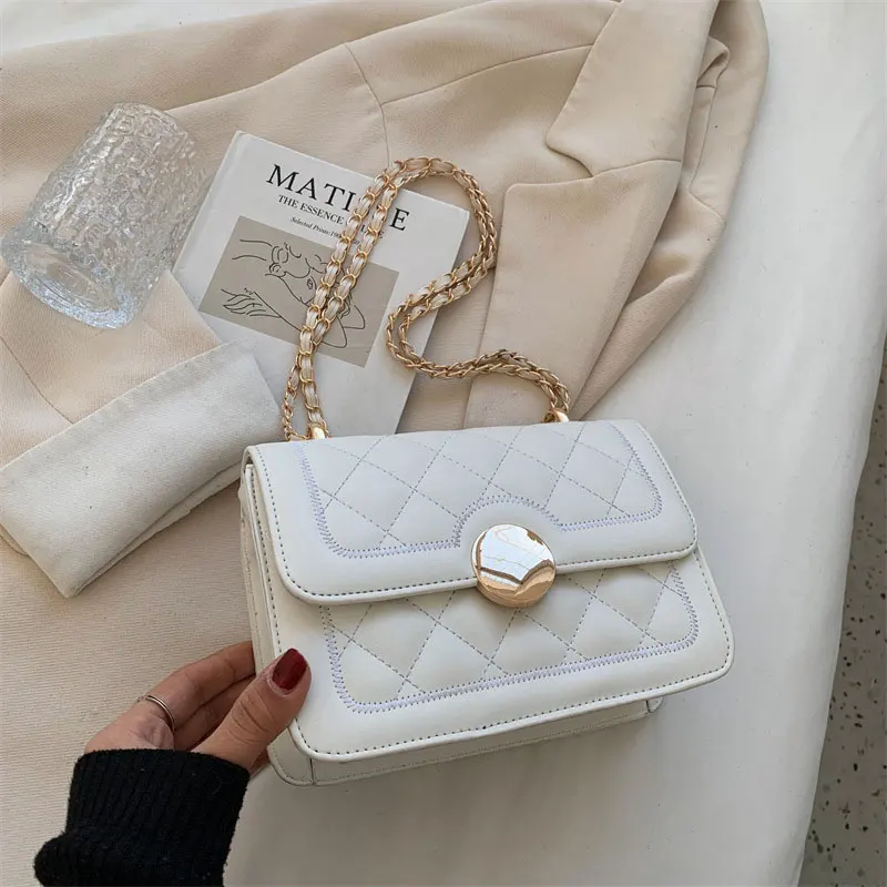 

Модные сумки с вышивкой из ниток для женщин, Высококачественная женская сумка через плечо из искусственной кожи на цепочке, простая женская...