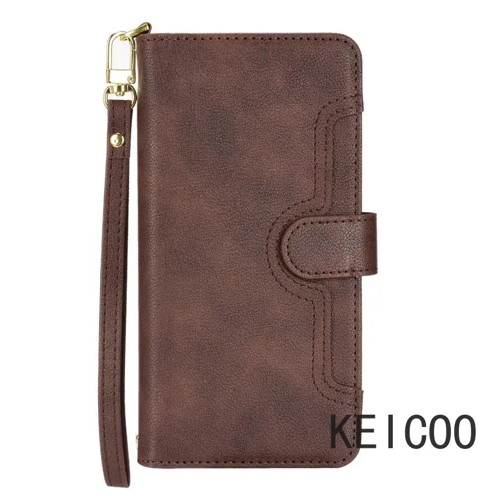 Кожаный чехол-кошелек на молнии для Samsung Galaxy S21 S22 S23 S24 S25 Note20 Ultra Plus с магнитной