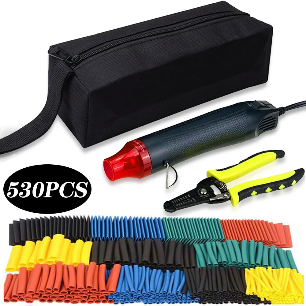 

Hot Air Gun 300W Electric Heat Blower Tool Kit for DIY Shrink Tubing Soldering Wrap Plastic Rubber Stamp with heat shrik tube