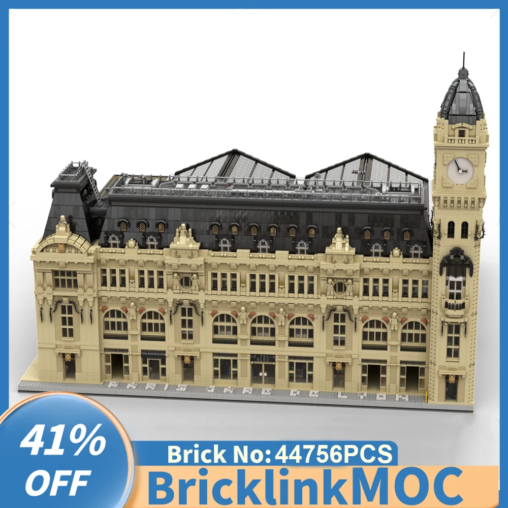 

NEW 44756PCS Hot Selling City Street View MOC Modular world Building Paris Train Station DIY creative ideas childToy Gift Blocks