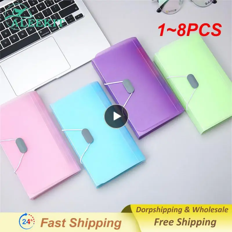 

1~8PCS Multi-layer 13 Grids Expanding Wallet File Folder Buckle Organ Bag Large Capacity School Office Data Storage Organizer