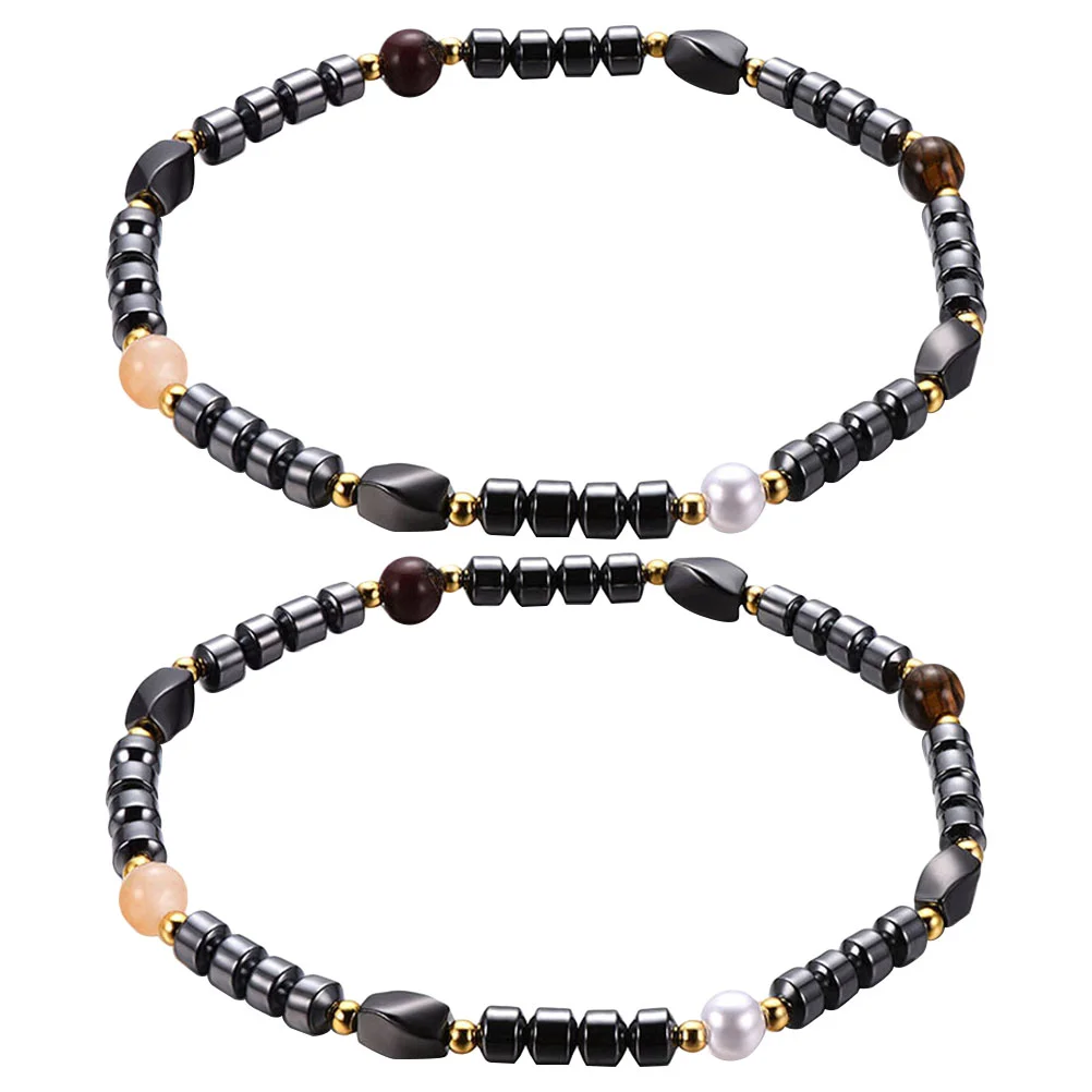 

2pcs Anklet Acrylic Elastic Lightweight Fashion Magnet Foot Chain Bracelet Anklet for Men