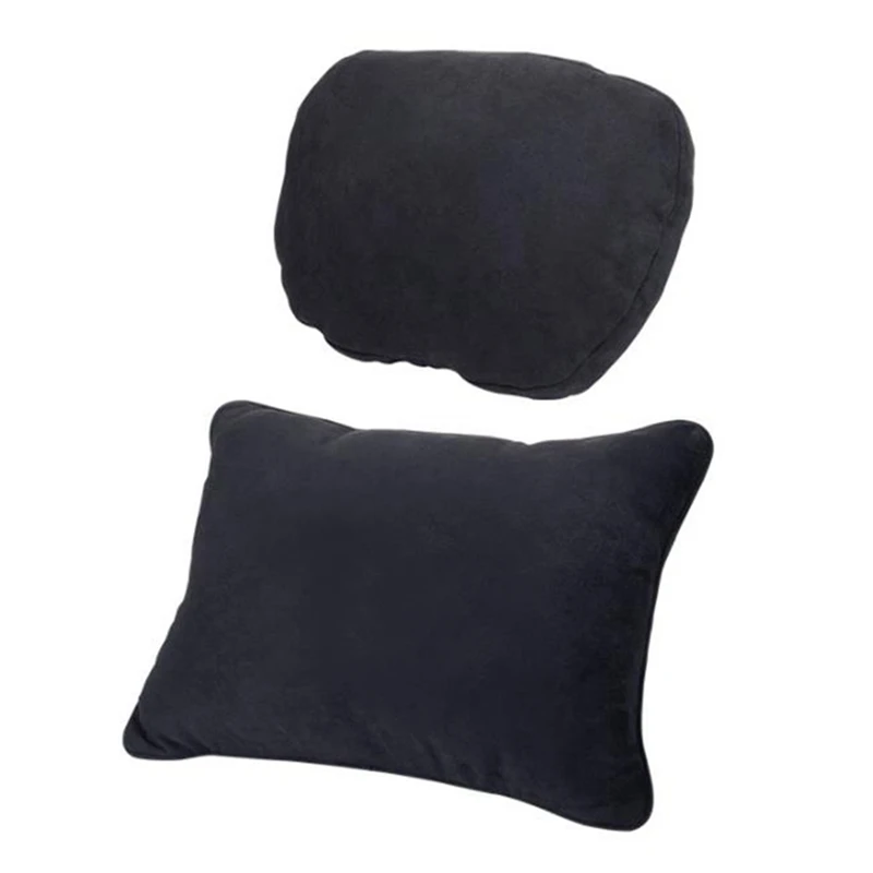 

For Tesla Model 3 Model Y X S Car Seat Headrest Neck Pillow Cushion Turn Fur Suede Headrest Backrest Waist Cushion,Black