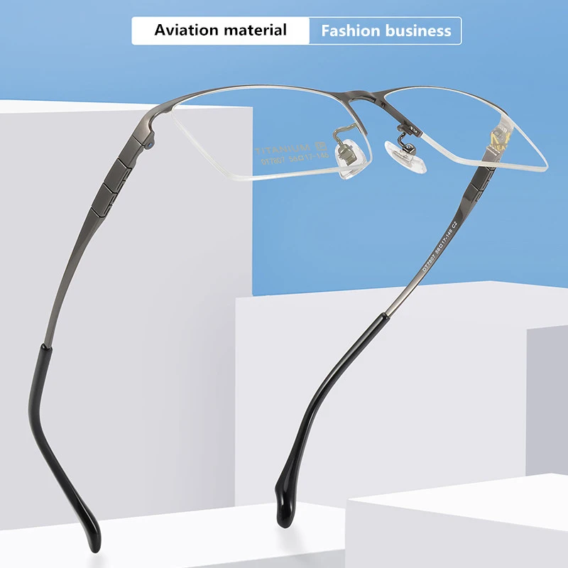 Оправа для очков квадратная из чистого титана мужчин и женщин 8707