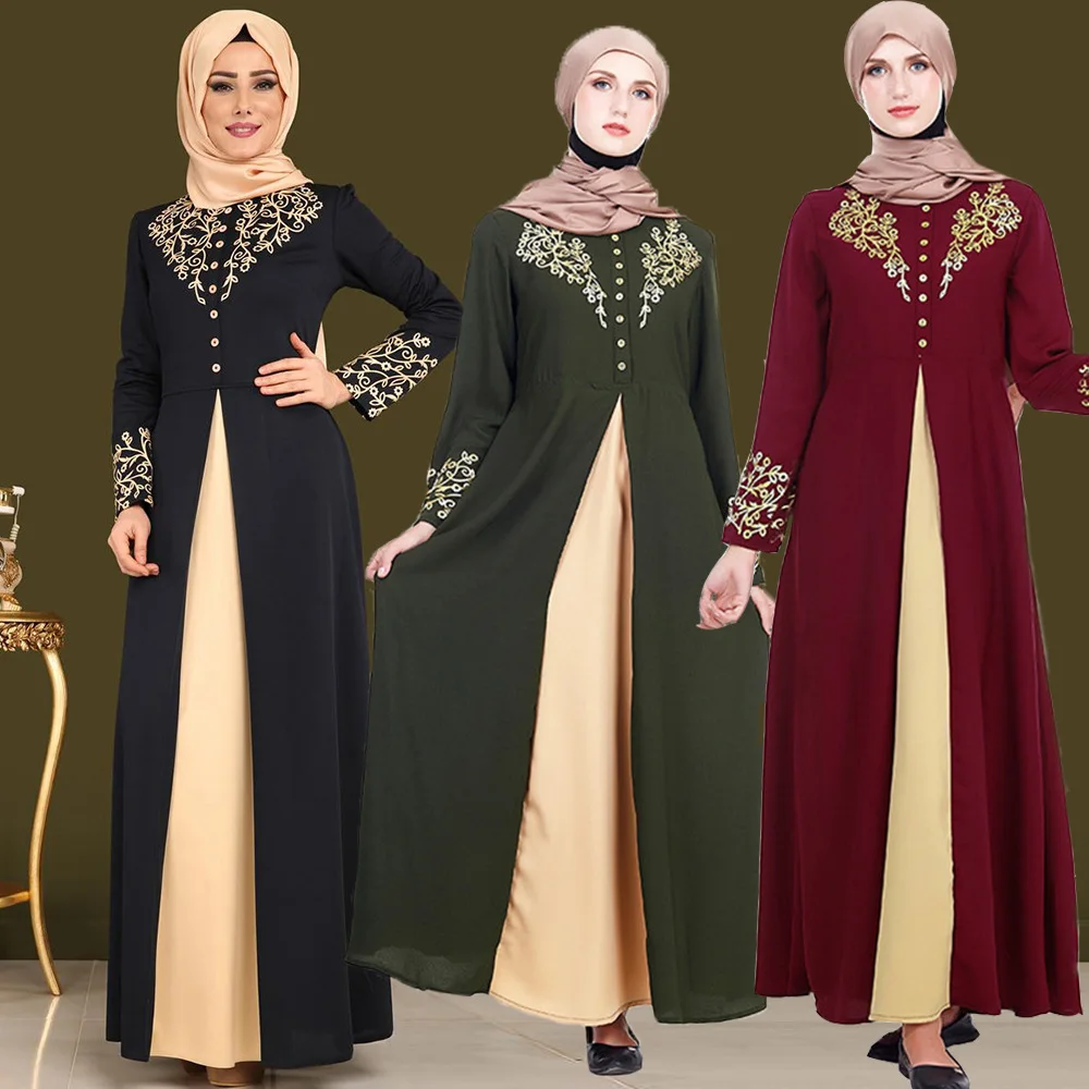 

2022 muslim style robe fashion gold stamping middle eastern elegant dress party dinner dress g160
