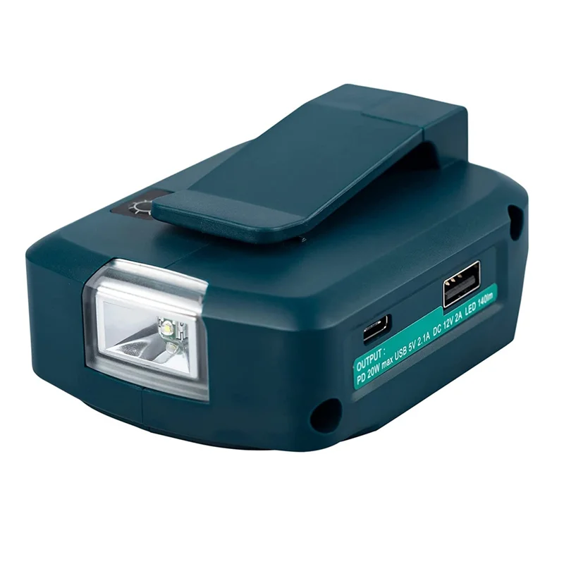 

Для Makita ADP05 14,4 В/18 в аккумулятор Lion USB/Type-C конвертер порт с фонариком для внешнего освещения для Makita