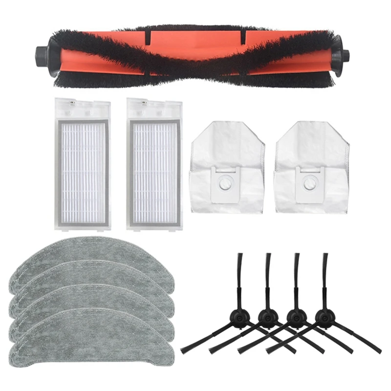 

13Pcs Main Brush Mop Cloth Hepa Filter Side Brush Dust Bag Parts for Roidmi EVE Plus Robotic Vacuum Cleaner Accessories